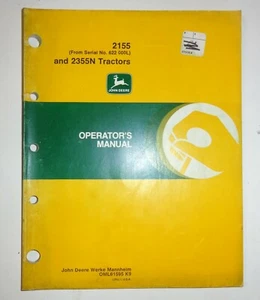 VINTAGE JOHN DEERE TRAKTOREN 2155 2355N BEDIENUNGSANLEITUNG NR OML61595 K9 622 000L - Bild 1 von 4