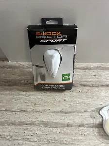 NUEVO Pantalones Cortos de Compresión Shock Doctor Sport Blanco con Copa Talla JUVENTUD (22-27") - Imagen 1 de 4