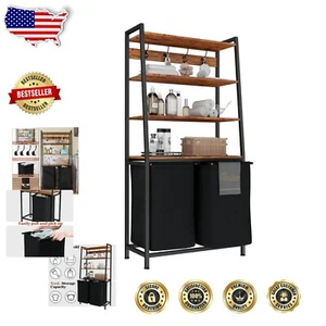 4-Tier Tall Laundry Hamper with Removable Bags & Storage Hooks for Easy Sorting - Picture 1 of 11