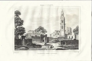 Stampa antica SOLETO terra d' OTRANTO veduta Lecce Puglia 1834 Antique print - Picture 1 of 1