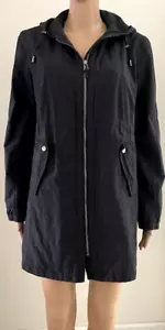 Gallery Regenmantel Jacke Damen Gr. Medium schwarz Freizeit Reißverschluss Langarm Hoodie - Bild 1 von 6