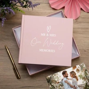 Our Wedding Day Memories Pink Photo Album Gift For 50 x 6 by 4 Photos - Picture 1 of 3