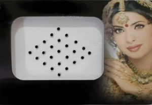 Hermosa frente bindi redonda de piedra negra tradicional para mujeres y niñas regalo - Imagen 1 de 2