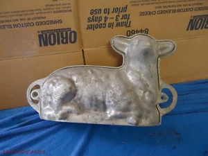 Vintage Aluminum Lamb Cake Mold 13" X 8" Solid 2.5 Lbs Antique Bakery Piece - Picture 1 of 6