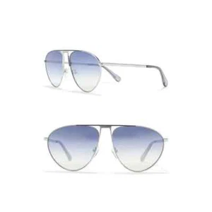 Diane von Furstenberg Aviator Sunglasses Silver Blue DVF852S 033 / 60 15 145 - Picture 1 of 3