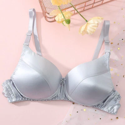 Mujeres Sexy Seda Satén Sujetador Lencería Sujetadores Push Up Bralette Inalámbrico Ropa Interior Suave Foto 1 de 4