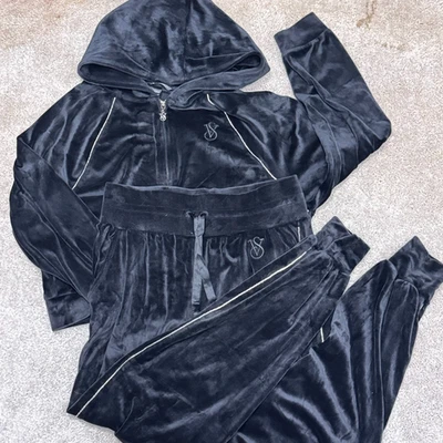 Chándal Victoria Secrets On Point Mujer Terciopelo Pequeño Y2K Cremallera Completa Atletismo Foto 1 de 4