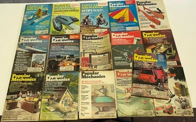 Popular Mechanics Vtg Magazine 1971-1974 Retro Advertising Science Lot of 16 - Image 1 of 4