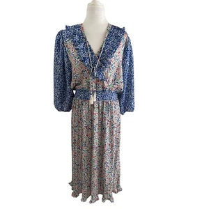 VTG Diane Freis Georgette Floral Boho Peasant Rare 80's Dress - Picture 1 of 10