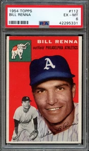 BB - 1954 Topps - #112 - Bill Renna - PSA 6 - EX-MT - Picture 1 of 2