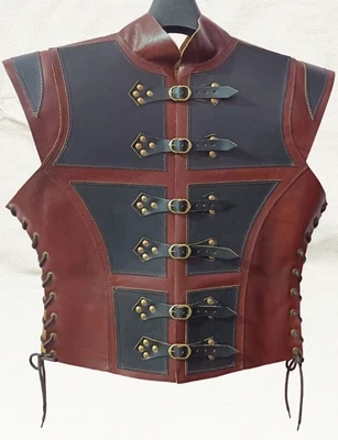 Armadura medieval feminina de couro genuíno | Cuirass guerreira feminina feita à mão | LARP - Imagem 1 de 4