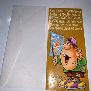 Vintage 70s Greeting Card Get Well Booze Mentioned unused - Picture 1 of 5