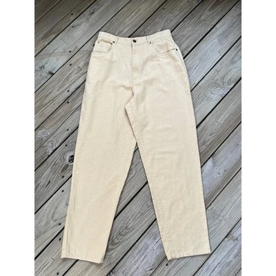 Pantalones informales para mujer Westbound vintage de mezcla de lino amarillo mantequilla talla 14 Foto 1 de 4