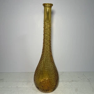 Rossini Empoli Italy Amber MCM Diamond Pattern Art Glass Decanter Genie Bottle - Picture 1 of 6