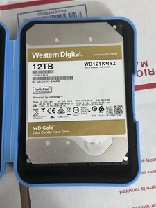 WD Gold 12TB 7.2K SATA 3.5" HDD WD121KRYZ 2W10300 Enterprise Class Drive - Picture 1 of 8