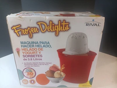 Helado Frozen Delights 4 cuartos de galón, yogur congelado y sorbete para hacer, caja abierta Foto 1 de 4
