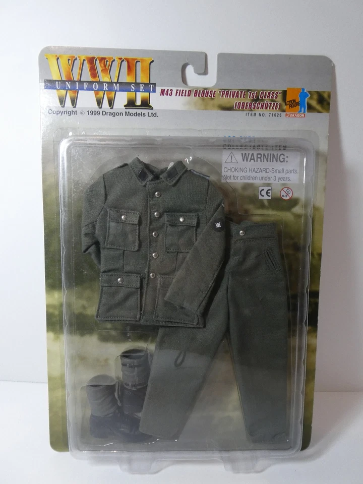 Dragon WWII Uniform Set M43 Field Blouse Private Schutze for 1/6 Figure NEW 1999 - Image 1 of 4
