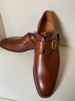 SAPATOS POLO Ralph Lauren x Crockett & Jones Brown Monk uma fivela 10,5 D novos - Imagem 1 de 4