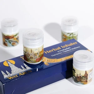 Pirom Inhaler, Thai Pattern Collection, 5-Piece Set, Assorted Scents, Navy Blue - Picture 1 of 3