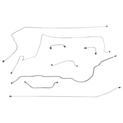 Brake Line Kit Complete Tubes Power No ABS 1984-87 Jeep Cherokee OE Steel 8pc - Image 1 of 4