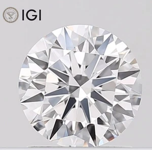 IGI Certified Lab Grown CVD Diamond ROUND Cut 0.55 Ct D Color VS1 Clarity Stone - Picture 1 of 13
