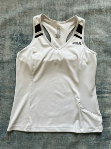 Camiseta sin mangas Fila Sport blanca negra atlética espalda deportiva con bolsillo mediana - Imagen 1 de 9
