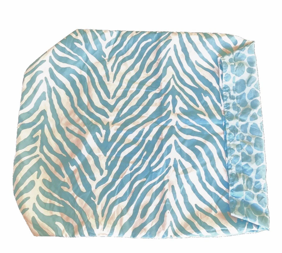 Blue Zebra Stripe Pillow Case Giraffe Print Double-sided Buttons Girls Bedroom - Изображение 1 из 4