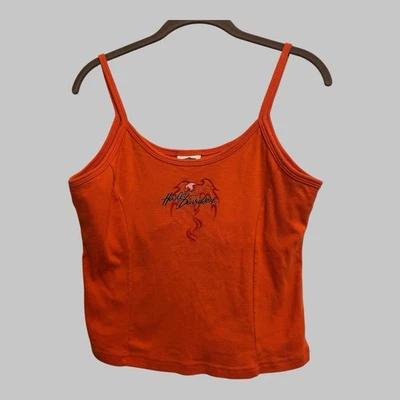 Harley-Davidson винтажный Y2K кричащий орел урожая Майка сделано в США оранжевый XL - Изображение 1 из 4