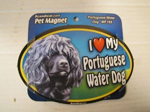 I Love My Portuguese Perro de Agua Laminado Coche Mascota Imán 4" x 6" Escandífico   - Imagen 1 de 1