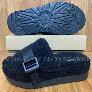 UGG Women's Fluffita Slide Sandals 1113475 ~ Black ~ Sizes 6 7 8 9 10 - Picture 1 of 10