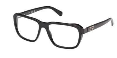 Guess GU50137 001 Black Square Optical Plastic Eyeglasses Frame 55-16-145 - Image 1 of 3