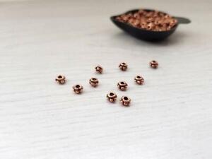 4mm Copper Bali Rondelle Beads | Genuine Copper Findings | 10 Beads