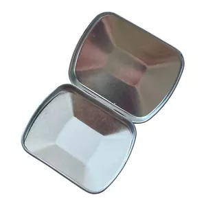 24 Hinged Steel Tin Storage Boxes Craft Hobby Rectangular Silver Can Pill Box - Picture 1 of 5