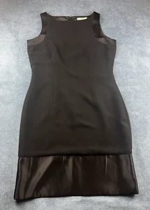 Amanda Smith Y2K Black Sheath Shift Dress Black Satin Trim Women’s Size 10 - Picture 1 of 15