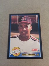 SANDY ALOMAR JR 1991 SCORE 1990 AWARD WINNER ROY #879 FREE SHIPPING
