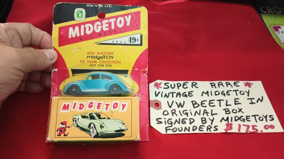 DE COLECCIÓN MIDGETOY VOLKSWAGEN VW BEETLE BUG Antiguo Stock FIRMADO por Fundadores con Caja Foto 1 de 4