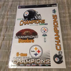 6X Hoja de calcomanías ULTRA adhesivas para ventana de coche PITTSBURGH STEELERS XLIII 11" X 17" - Imagen 1 de 7