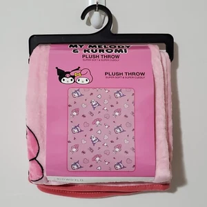 Sanrio Hello Kitty My Melody & Kuromi Sleepover Throw Blanket 45 x 60 - Picture 1 of 4
