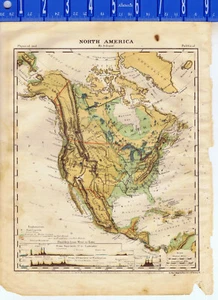1867 Guyot physische Karte von Nordamerika - Ausverkaufsartikel - Bild 1 von 4