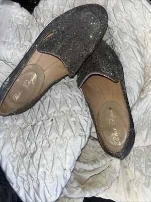 Mocasín plano lengua ancha hilo seda iridiscente plata/oro Robert Clergerie 38,5 Foto 1 de 4