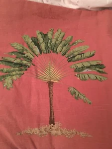 4 Yds Kaufmann Koralle Palme Gardine Polsterstoff Leinen New Old Stock - Bild 1 von 8