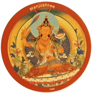 Buddhist Tibetan Round Magnet - Manjushree - 7.3 cm Diameter - Picture 1 of 2