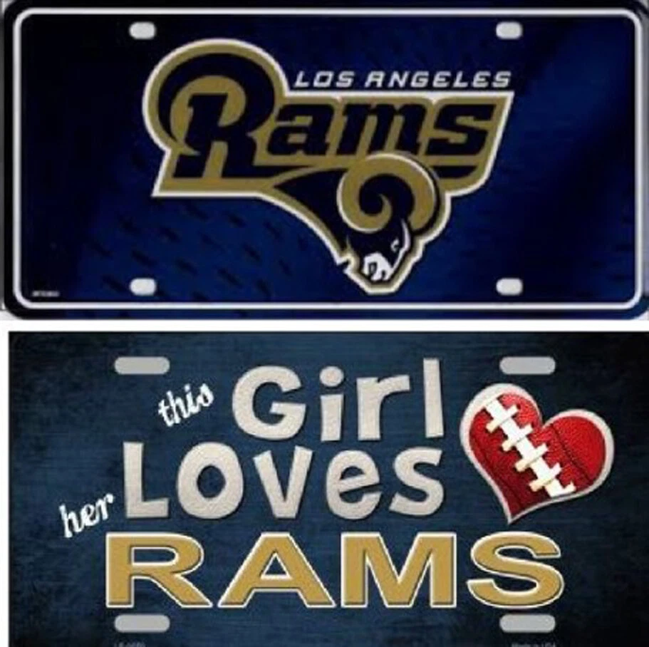 LOS ANGELES RAMS License Plate, NFL LA Football Team Metal Auto Sign  - Image 1 of 1