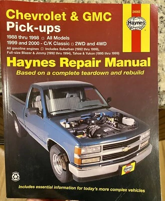 Repair Manual-Base Haynes 24065 Chevrolet And GMC Pick-ups 1988-1998 All Models - Изображение 1 из 4
