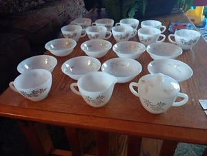Federal Milk Glass Cups,sauce Bowl,sugar And Creamer 20 Pcs. - Picture 1 of 5
