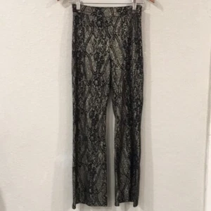 Truly Me Sara Sara Girls Sz 14 Pants Black & Gold Flare Lace Boho Goth High Rise - Picture 1 of 10