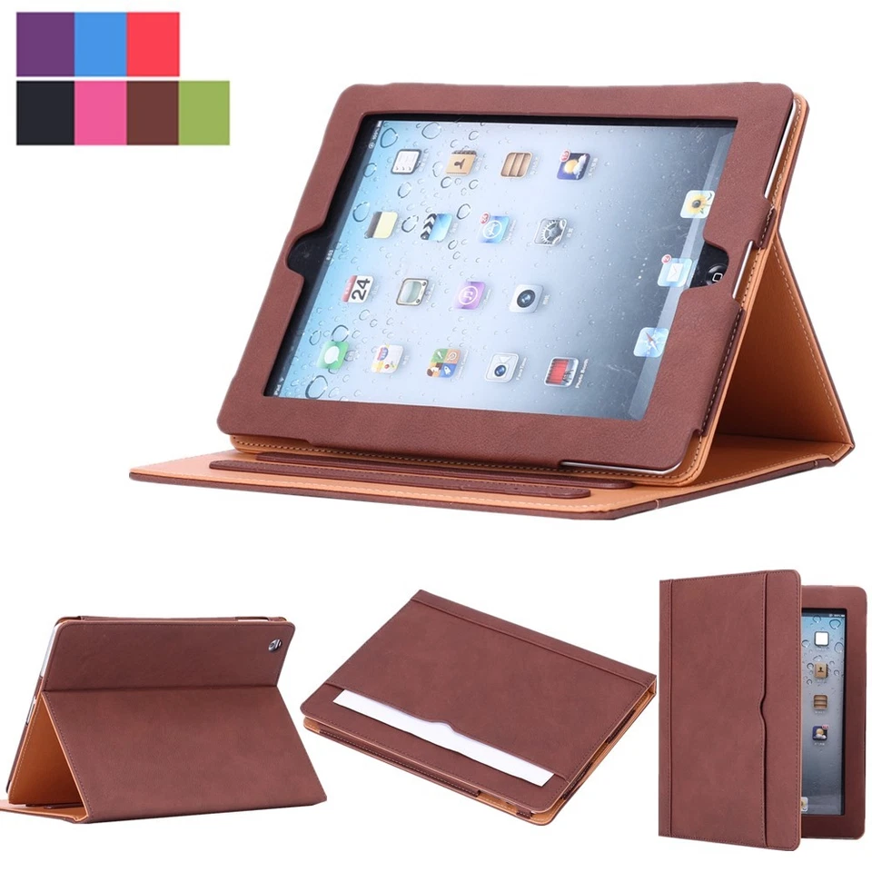 New Soft Leather Folio Wallet Smart Case Cover Sleep Wake Stand For Apple iPad - Image 1 of 4
