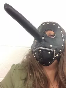 Slipknot Style Chris Fehn lange Nase Maske Reißverschluss Stoff Kostüm Farbe auswählen - Bild 1 von 11