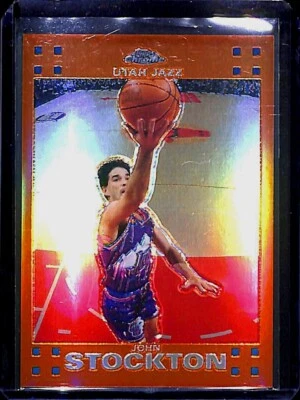 2007-08 Topps Chrome Basketball Orange Refractor #98 John Stockton No 17 of 199 - Image 1 of 2