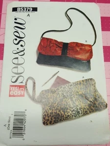 Butterick See & Sew Pattern B5379 Clutch Bags Purse Handbag Detachable Strap FF - Picture 1 of 2
